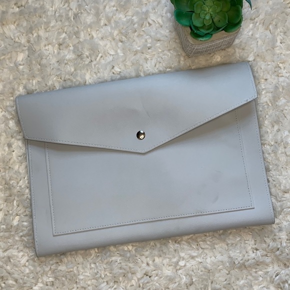 GLASS Ladder & Co Megan Portfolio cloud gray vegan leather Clutch organizer - Picture 4 of 10